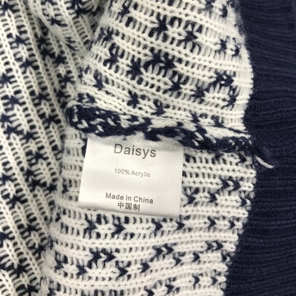 Daisys Boutique Sweater Men's Large Blue Knit Pullover Crew Christmas Ho Ho Ho - Picture 4 of 13